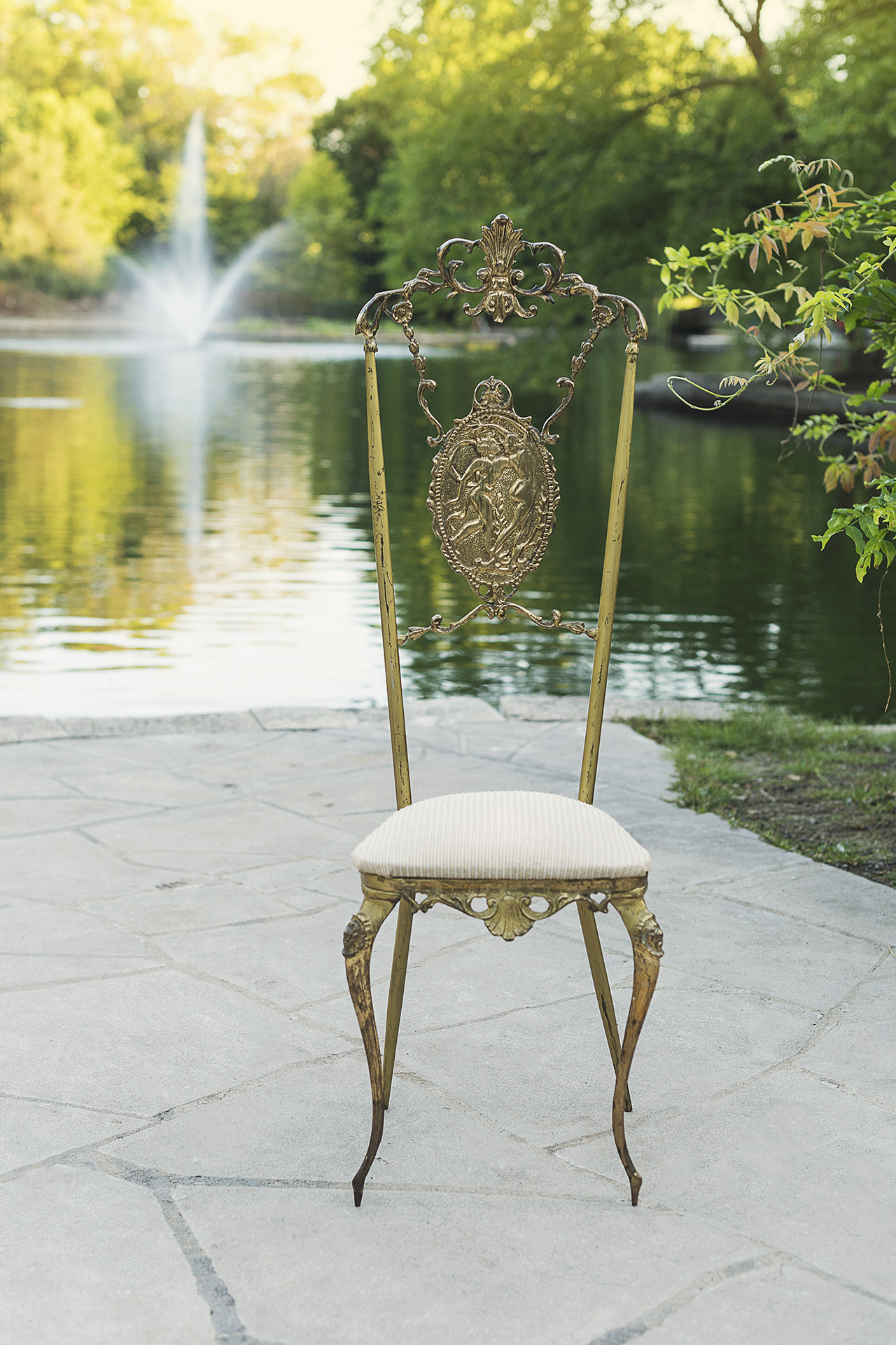 Queen Anne Brass Side Chair